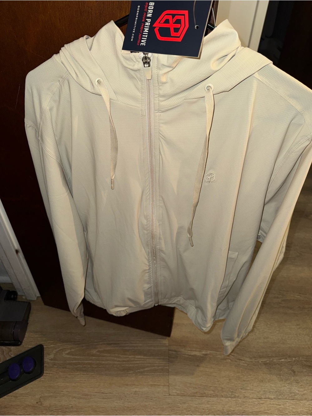 Born Primitive Cream Full-Zip Performance Hoodie